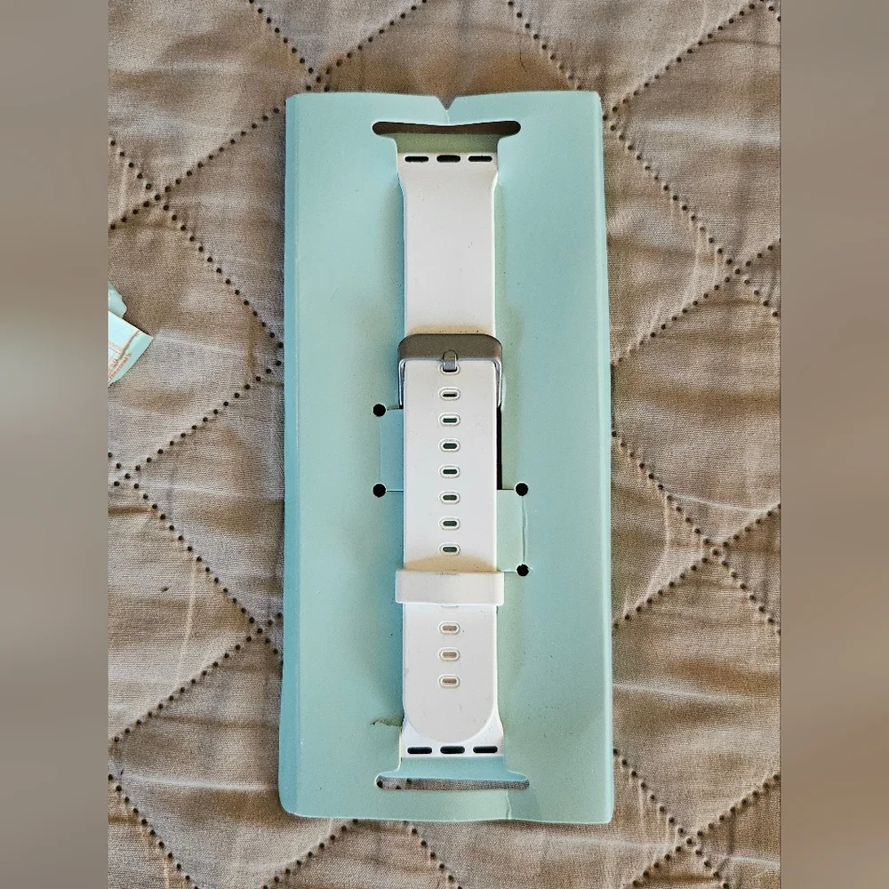 White Silicone watchband for Apple watch, size 42/44/45mm